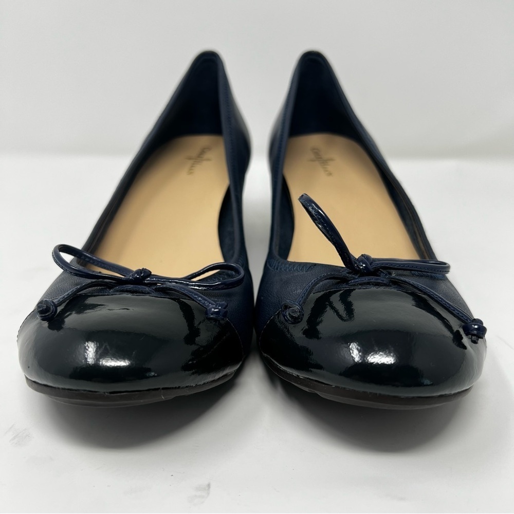 Cole Haan Navy Blue Flats with Bow Accent - Picture 4 of 10